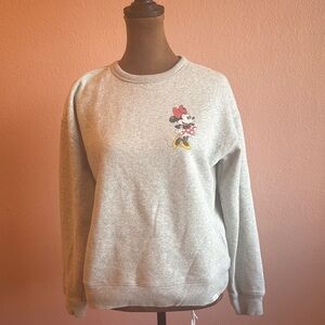 NWOT GAP Disney Charming Gray Sweatshirt with Minnie Mouse Design